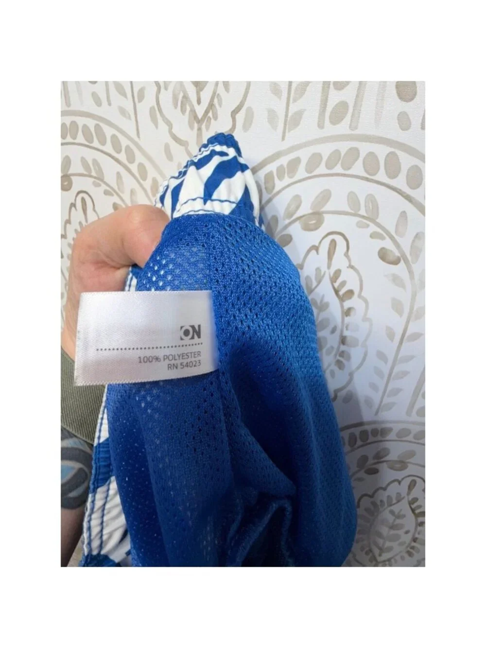 Old Navy Mens‎ XXL Blue White Hibiscus Floral Swim Trunks Board Shorts